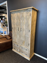 Kleiderschrank Massivholz, Schrank Holz, Breite 100 cm