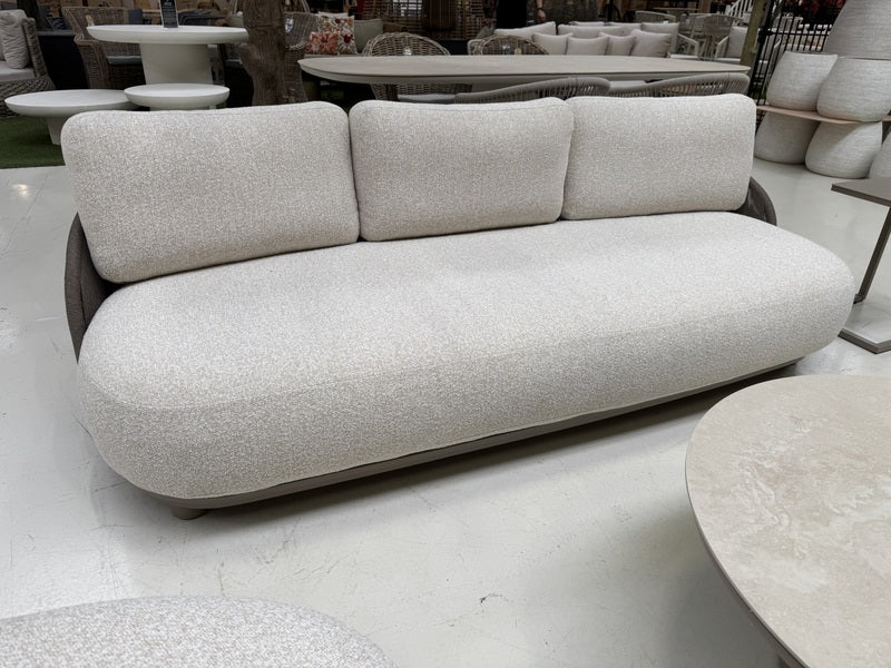 Lounge 3er Set Champagne, Gartenlounge Sofa-Sessel braun-Champagne