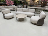 Gartensofa 3-Sitzer taupe, Breite 222 cm