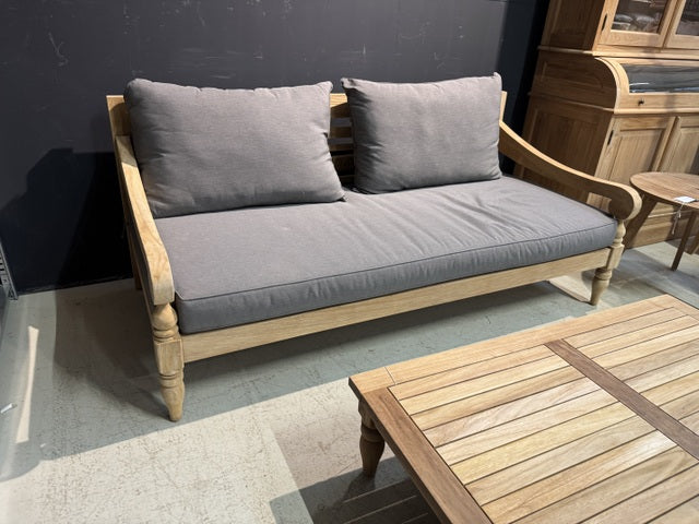 Lounge-Sitzbank Teakholz, Gartenbank Teak, Gartensitzbank Holz, Breite 190 cm