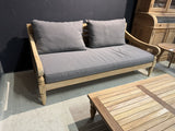 Lounge-Sitzbank Teakholz, Gartenbank Teak, Gartensitzbank Holz, Breite 190 cm