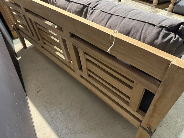 Lounge-Sitzbank Teakholz, Gartenbank Teak, Gartensitzbank Holz, Breite 190 cm