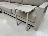 Gartenbeistelltisch beige-weiß Metall, Beistelltisch beige-weiß Metall, Höhe 50 cm