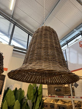 Hängelampe Glocke Rattan, Pendelleuchte Rattan, Durchmesser 70 cm