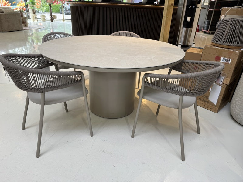 Gartenstuhl taupe, Gartenstuhl Textil-Metall