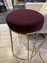 Barhocker Gold-Bordeaux, Barhocker 2 Stück, Sitzhöhe 70 cm