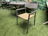 Gartenstuhl Aluminium, Metall-Gartenstuhl grau