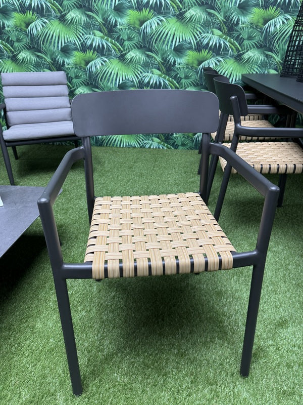 Gartenstuhl Aluminium, Metall-Gartenstuhl anthrazit