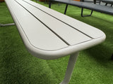 Picknicktisch beige mit Sitzbank, Gruppensitzbank beige mit Tisch, Gastro Tisch-Sitzbank beige, Länge 150 cm
