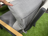 Garten-Loungeset, 5er Set Gartentisch grau-anthrazit mit Gartensofa, Gartensessel und Sitzbank