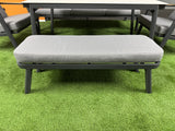 Garten-Loungeset, 5er Set Gartentisch grau-anthrazit mit Gartensofa, Gartensessel und Sitzbank