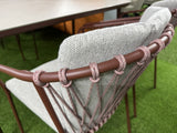 Sitzgruppe braun Esstisch-Sitzbank, 5er Set Gartentisch mit vier Gartenstühlen, Gartentisch braun-grau, Länge150 cm