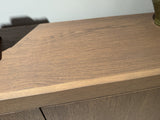Sideboard Hellbraun, Schrank Naturholz mit zwei Türen und zwei Schubladen, Anrichte braun, Breite 200 cm