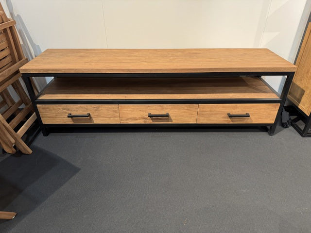 TV Schrank Teak, Fernsehschrank Massivholz Teak, Breite 120 cm