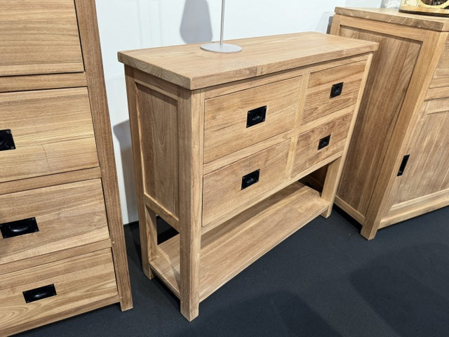 Kommode Holz Teak, Anrichte Massivholz Teak, Sideboard Holz Teak, Breite 90 cm