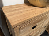 Kommode Holz Teak, Schrank mit Schubladen Massivholz Teak,  Breite 90 cm