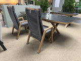 Gartentisch ausziehbar grau-Naturholz-Optik, ausziehbarer Gartentisch, Länge 160-200 cm