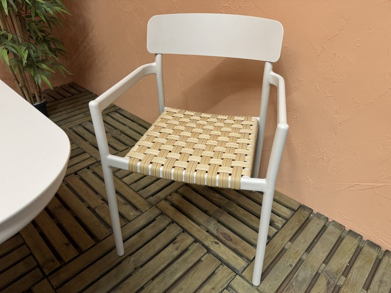 Gartenstuhl Aluminium, Metall-Gartenstuhl creme