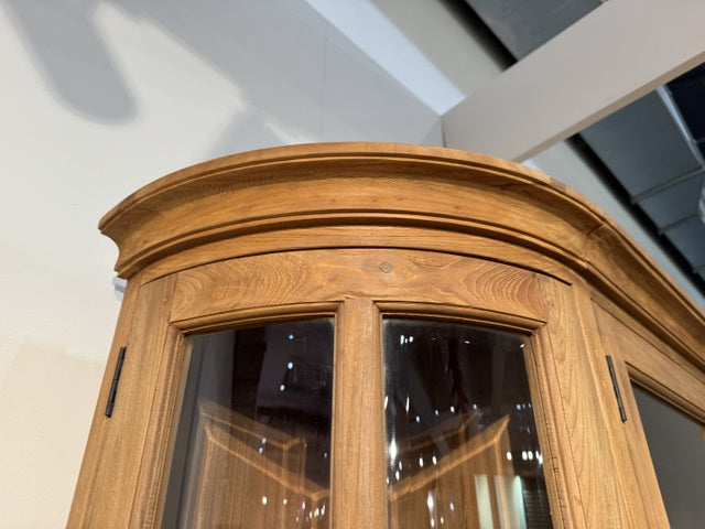 Vitrine Holz Teak, Geschirrschrank mit Schubladen Massivholz Teak, Breite 248 cm