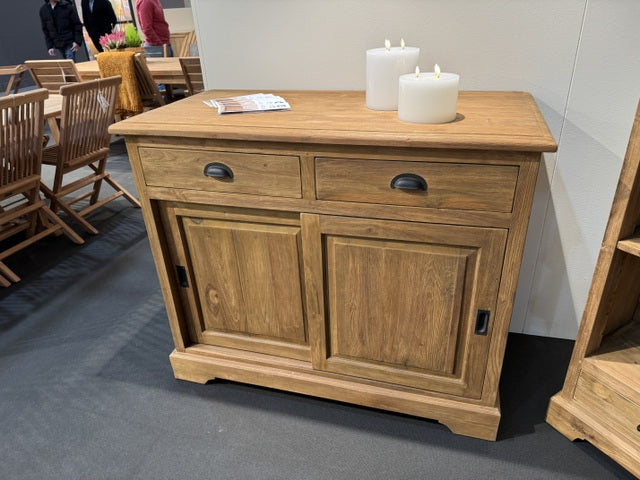 Sideboard Holz Teak, Anrichte mit Schubladen Massivholz Teak,  Breite 115 cm