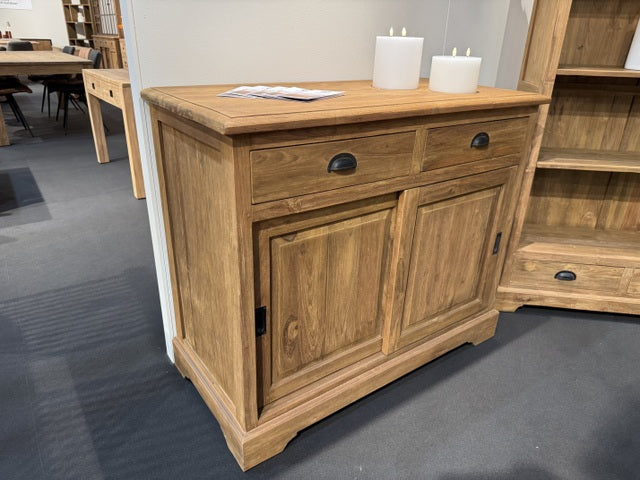 Sideboard Holz Teak, Anrichte mit Schubladen Massivholz Teak,  Breite 115 cm