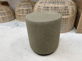Hocker grün rund, runder Hocker gepolstert. Durchmesser 38 cm