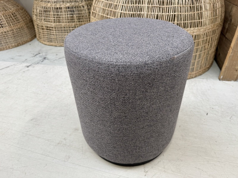 Hocker grau rund, runder Hocker gepolstert. Durchmesser 38 cm