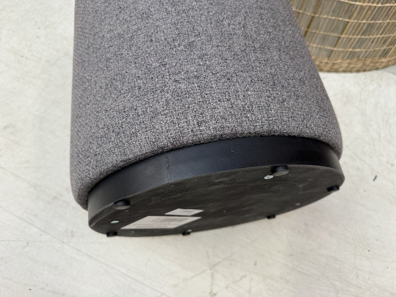 Hocker grau rund, runder Hocker gepolstert. Durchmesser 38 cm