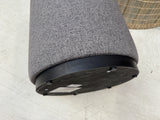 Hocker grau rund, runder Hocker gepolstert. Durchmesser 38 cm