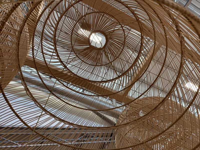 Rattan-Lampe, Pendelleuchte Rattan rund, Durchmesser 60 cm