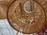 Rattan-Lampe rund, Pendelleuchte Rattan rund, Durchmesser 50 cm