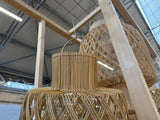 Rattan-Lampe rund, Pendelleuchte Rattan rund, Durchmesser 50 cm