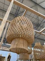 Rattan-Lampe rund, Pendelleuchte Rattan rund, Durchmesser 45 cm