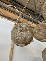 Rattan-Lampe rund, Pendelleuchte Rattan rund, Durchmesser 50 cm