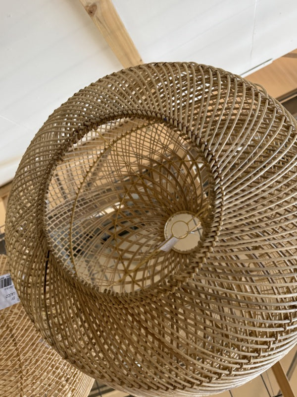 Rattan-Lampe rund, Pendelleuchte Rattan rund, Durchmesser 50 cm