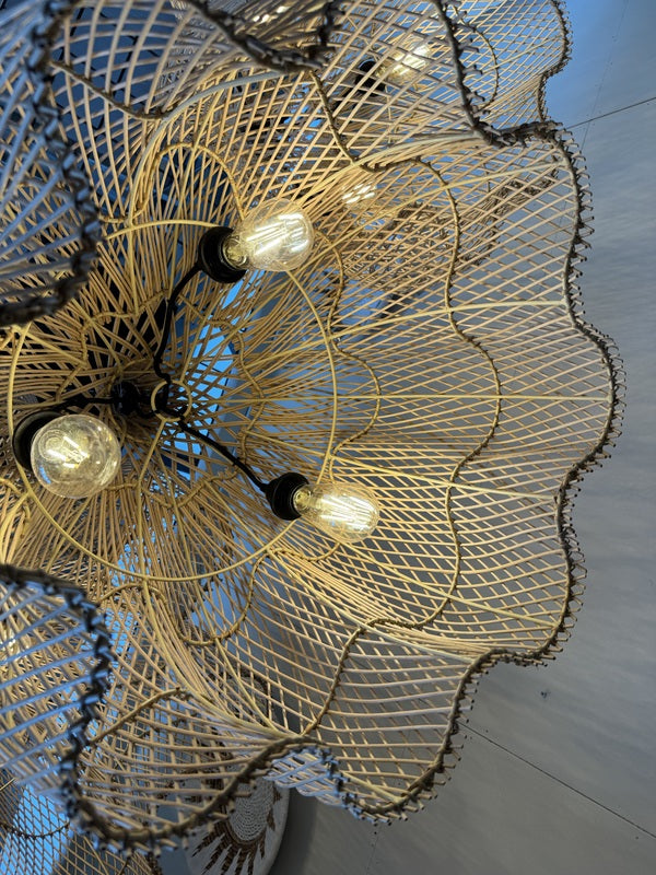 Hängelampe Rattan, Pendelleuchte Rattan, Durchmesser 66 cm