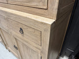 Vitrine Naturholz, Geschirrschrank Altholz, Vitrinenschrank Altholz, Breite 80 cm