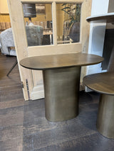 Beistelltisch Bronze-Gold, Beistelltisch Metall-Bronze, Beistelltisch oval Gold, Breite 50 cm
