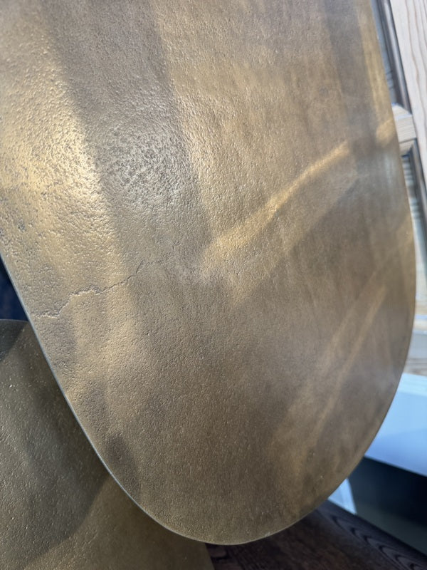 Beistelltisch Bronze-Gold, Beistelltisch Metall-Bronze, Beistelltisch oval Gold, Breite 50 cm