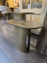 Beistelltisch Bronze-Gold, Beistelltisch Metall-Bronze, Beistelltisch oval Gold, Breite 50 cm