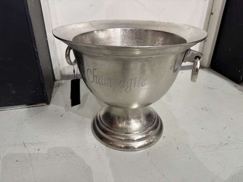 Weinkühler Antik-Silber, Sektkühler Silber, Durchmesser 40 cm