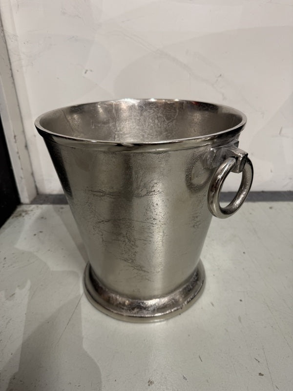 Weinkühler rund Antik-Silber, Sektkühler Silber, Breite 38 cm