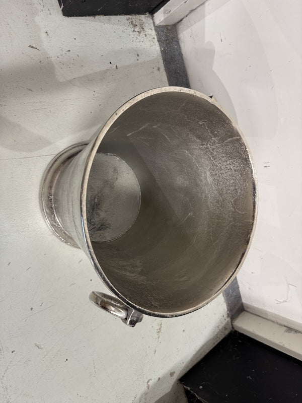 Weinkühler rund Antik-Silber, Sektkühler Silber, Breite 38 cm