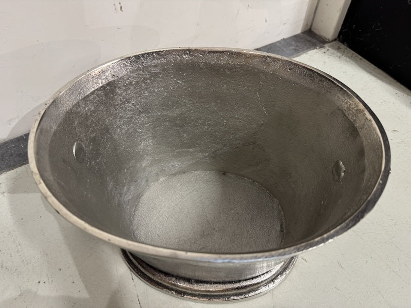 Weinkühler oval Antik-Silber, Sektkühler Silber, Breite 37 cm