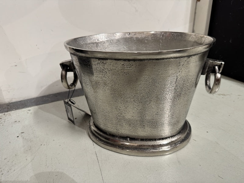 Weinkühler oval Antik-Silber, Sektkühler Silber, Breite 37 cm