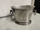 Weinkühler oval Antik-Silber, Sektkühler Silber, Breite 37 cm