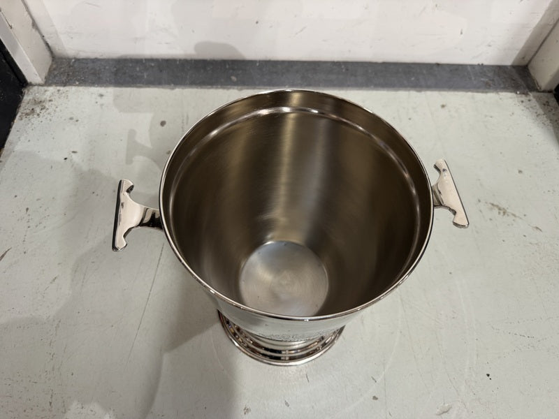 Weinkühler rund Silber, Sektkühler Silber, Breite 28 cm