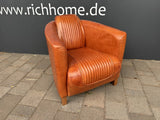 Sessel cognac Echtleder, Leder-Sessel Industriedesign cognac