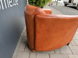 Sessel cognac Echtleder, Leder-Sessel Industriedesign cognac