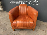 Sessel cognac Echtleder, Leder-Sessel Industriedesign cognac